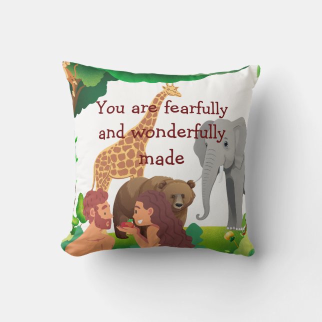 Coussin Jardin d'Eden Enfants Jetez l'oreiller (Recto)