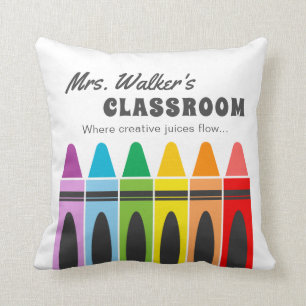 Coussin Jardin d'enfants Crayons colorés Salle de classe p