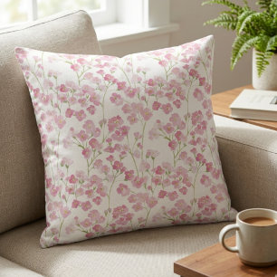 Coussin Jardin floral botanique champêtre de cottage aux f