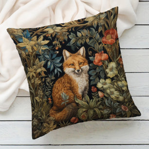 Coussin Jardin Floral Botanique du Renard de la Forêt Vint