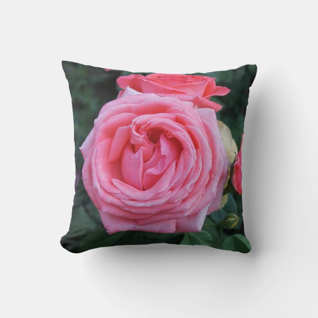 Coussin Jardin rose rose (Recto)