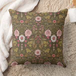 Coussin Jardin sauvage sur café brun
