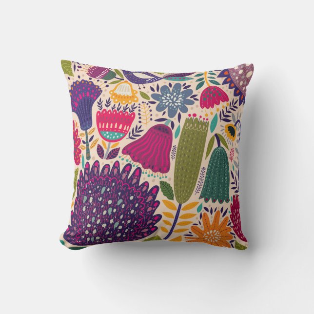 Coussin Jardin tropical. Collection Spring  (Recto)