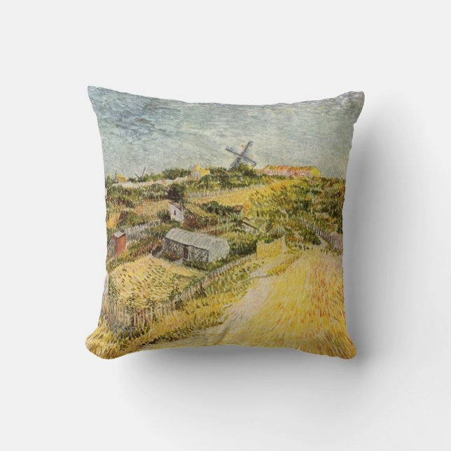 Coussin Jardins de légumes, Montmartre par Vincent van Gog (Recto)