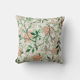 Coussin Jasmine par William Morris Vert rose blanc floral