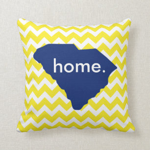 Coussin jaune de maison d'état de Chevron la