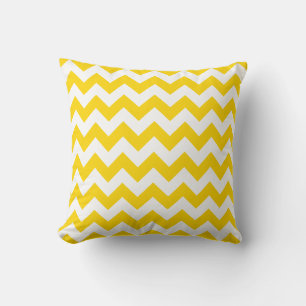 Coussin Jaune doré et Chevron blanc