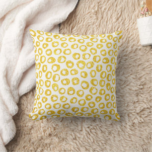 Coussin Jaune et Blanc à pois