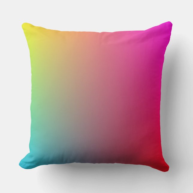 Coussin Jaune, Magenta, Bleu et Rouge (Recto)