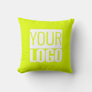 Coussin Jaune néon - ajoutez votre logo