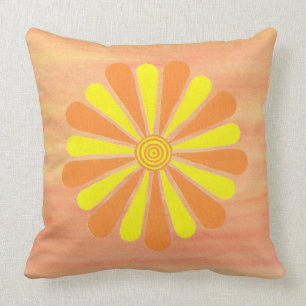 Coussin Jaune Orange Energie Sunburst Orange Mélange Cous