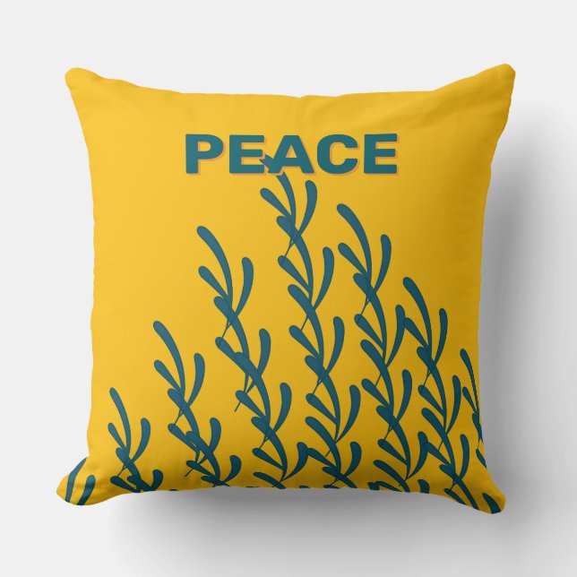 Coussin JAUNE Paix  (Recto)