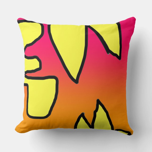 Coussin  Jaune Rose Embellie  (Recto)