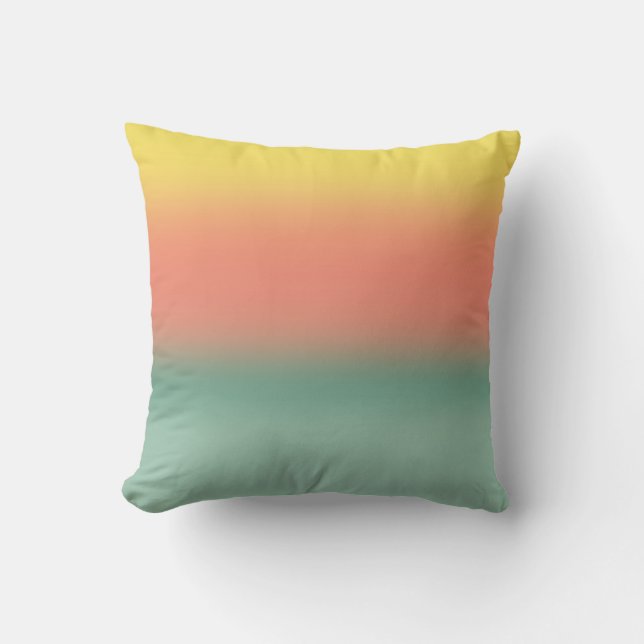 Coussin Jaune rose turquoise de coucher du soleil de (Recto)