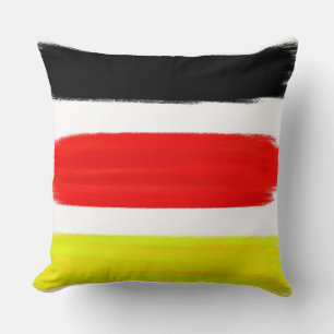 Coussin Jaune Rouge Noir Abstrait peinture Art