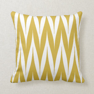 Coussin Jaune tribal de moutarde de motif de transitoire