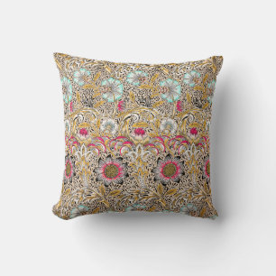 Coussin Jaune vintage rose Corncockle de William Morris