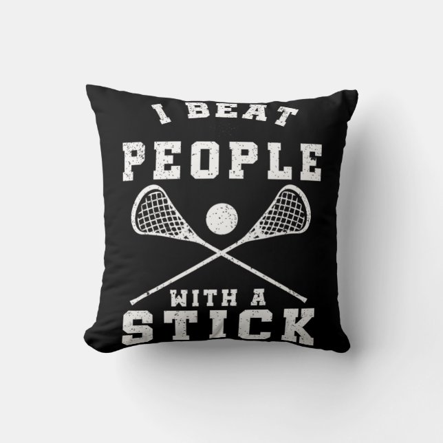 Coussin Je Battre Les Gens Avec Un Joueur De Crosse Stick  (Recto)