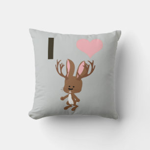 Coussin Je coeur Jackalope