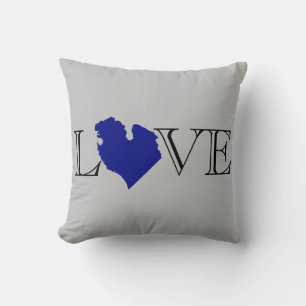 Coussin Je coeur les Grands Lacs