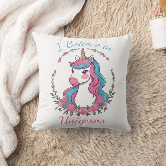 Coussin Je crois aux licornes (Couverture)
