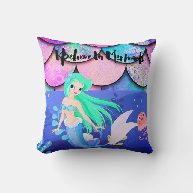 Coussin Je Crois Aux Sirènes Qui Jettent De L'Oreiller (Recto)