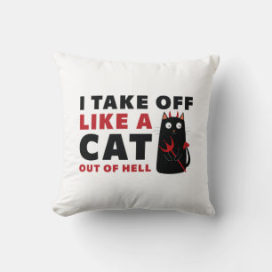 Coussin Je Décolle Comme Un Chat En Enfer