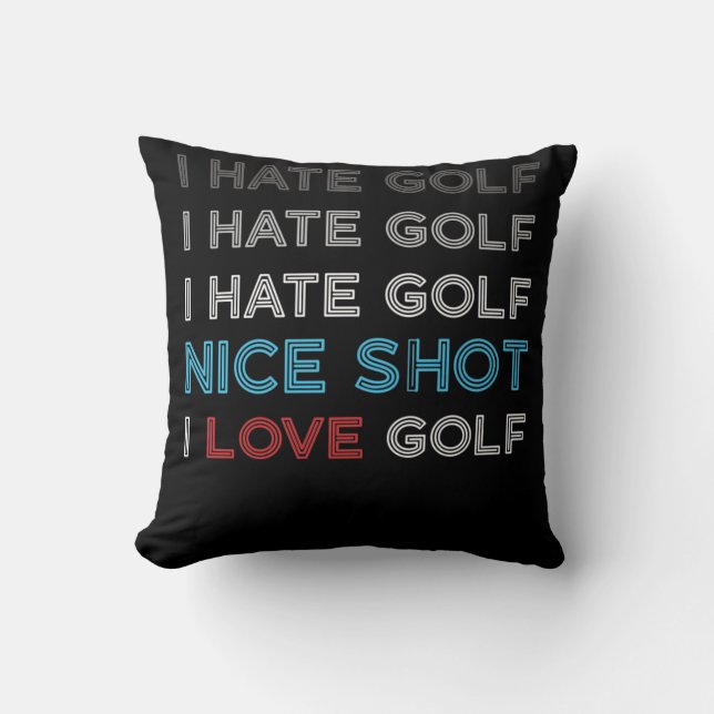 Coussin Je déteste Golf Hate Golf Je déteste Nice Tiré J'a (Recto)
