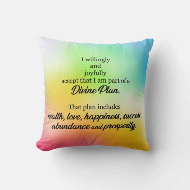 Coussin Je fais partie d'un plan divin d'oreiller à lancer (Recto)