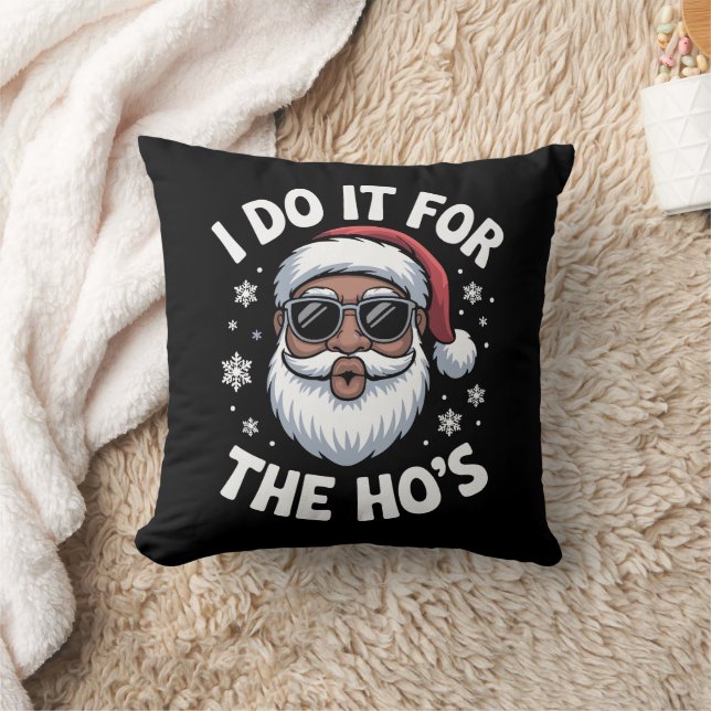 Coussin Je le fais pour les Hos Noël Afro-Américain  (Couverture)