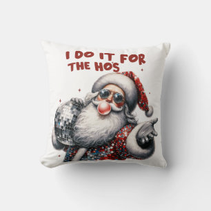 Coussin Je le fais pour les Ho's, Retro Père Noël