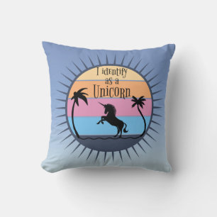 Coussin Je m'identifie comme un coucher de soleil avec Blu