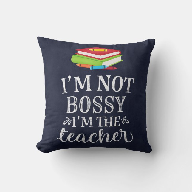 Coussin Je ne suis pas autoritaire. Je suis l'enseignant (Recto)