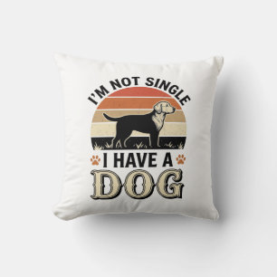 Coussin Je ne suis pas célibataire, j'ai un chien Design d
