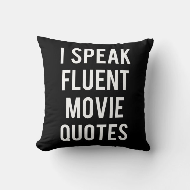 Coussin Je parle des citations fluidees de film (Recto)