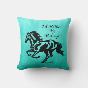 Coussin Je Préférerais Faire De L'Équitation, Cheval Jeter