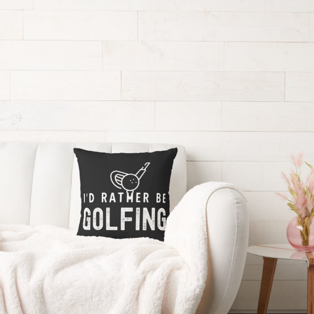 Coussin Je Préférerais Faire Du Golfing Throw Pillow (Canapé)
