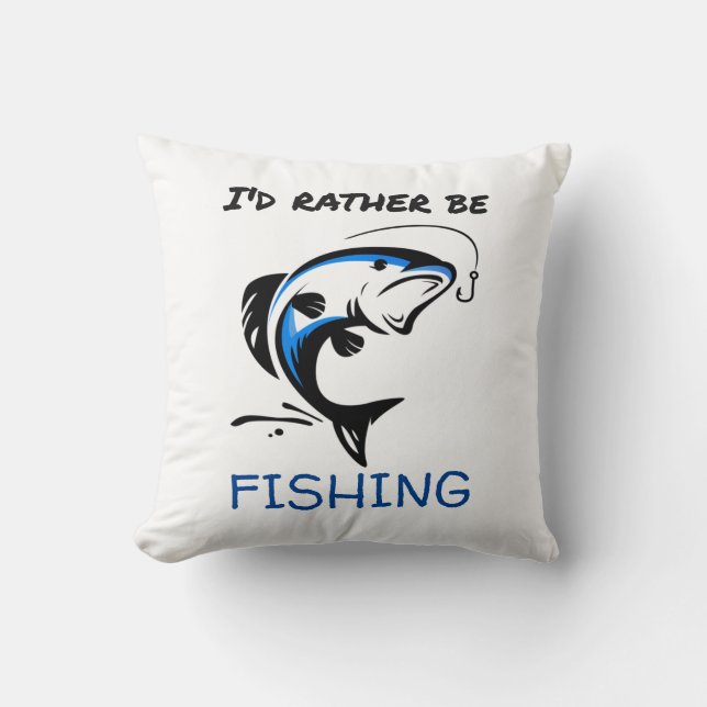 Coussin Je Préférerais Pêcher Jeu D'Oreiller (Recto)