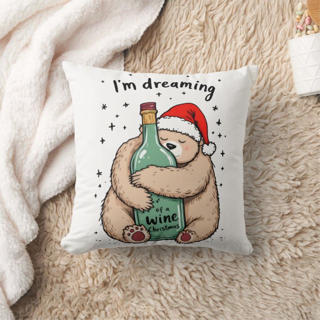 Coussin Je rêve d'un Noël de vin (Couverture)