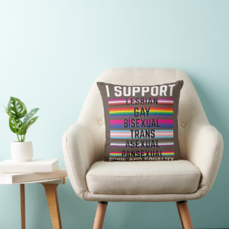 Coussin Je soutiens Lesbienne Gay Bisexuel Trans Panne Ase