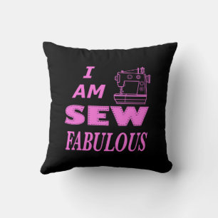 Coussin Je Suis Couture Fabuleuse En Noir Et Rose
