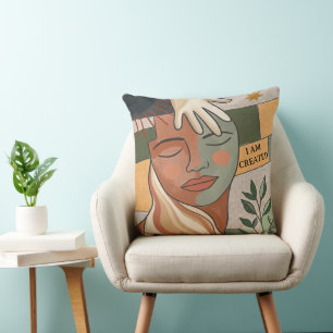 Coussin JE SUIS CRÉÉ - Inspiré du Moderne Bohème