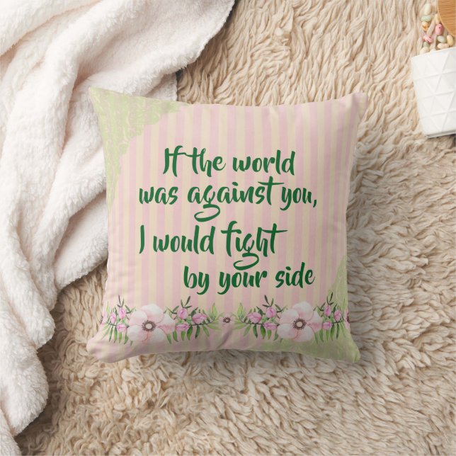 Coussin Je suis de votre côté Citation d'encouragement (Couverture)
