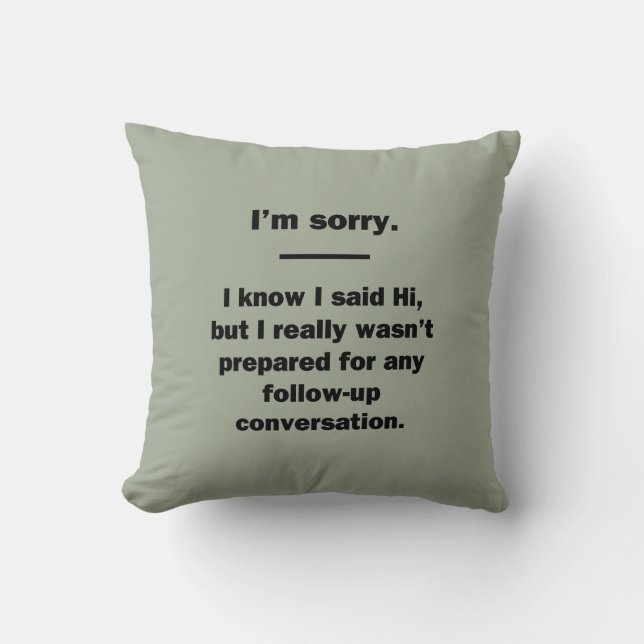 Coussin Je suis désolé. (Recto)