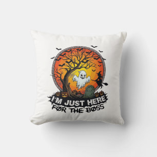 Coussin Je suis juste là patron Halloween Fantôme Sorcière
