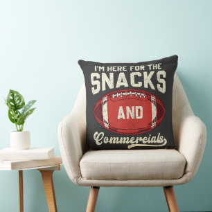 Coussin Je suis là pour les snacks et les publicités de fo