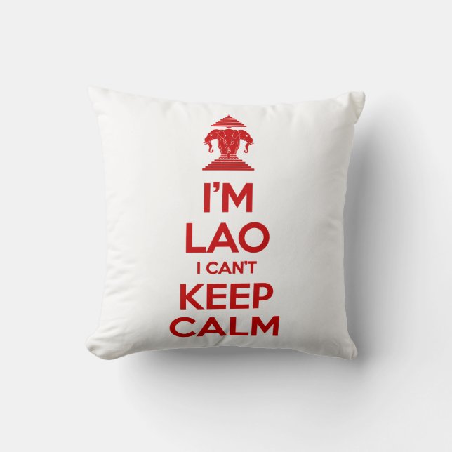 Coussin Je suis Lao je ne peux pas garder le calme (Recto)
