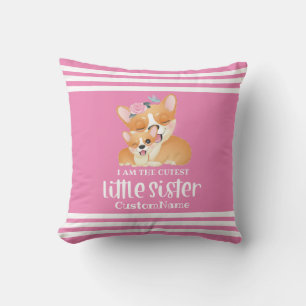 Coussin Je suis le chien mignon de la petite soeur la plus
