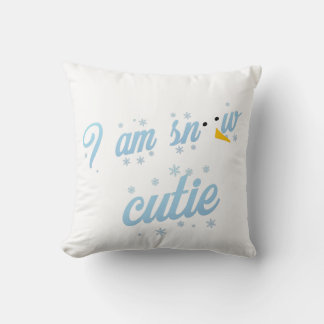 Coussin Je suis mignonne de neige