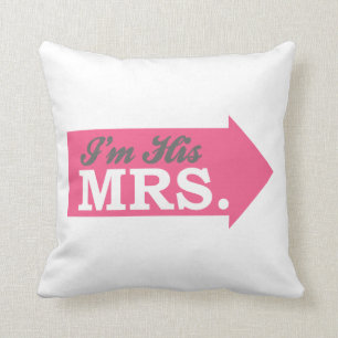 Coussin Je suis sa Mme (la flèche de roses indien)